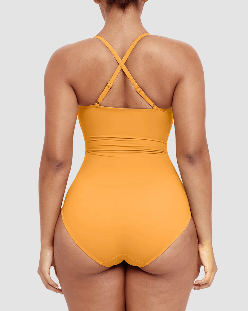 Icone™ ShapingSwimsuit: Elegant Cross Back Strap Body Shaping Swimsuit