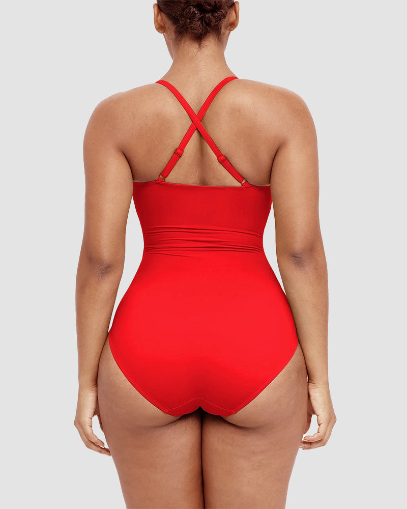 Icone™ ShapingSwimsuit: Elegant Cross Back Strap Body Shaping Swimsuit