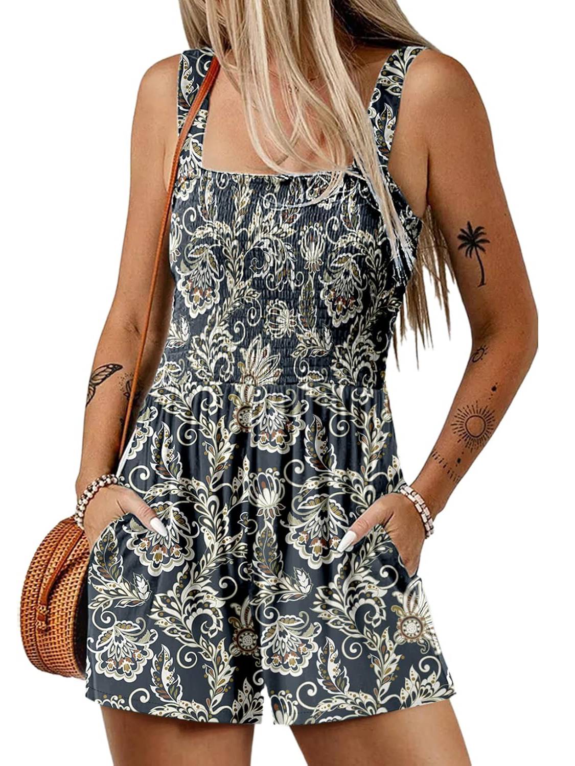 Icone™ SummerRomper: Women's Sleeveless Square Neck Summer Romper
