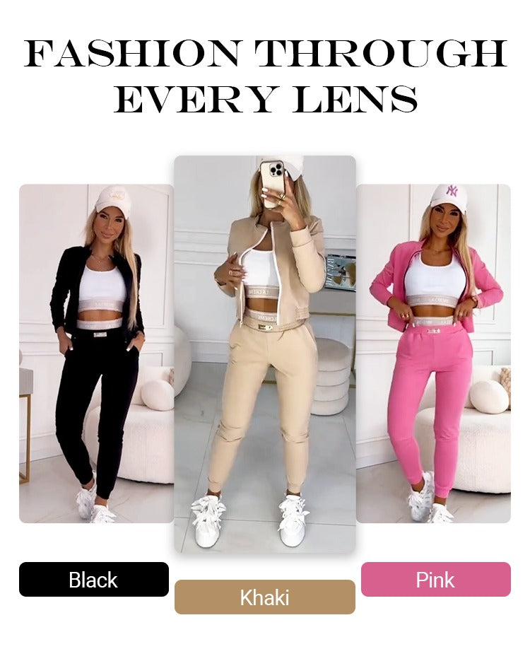 Icone™ OutfitSet: Jacket, Tank Top And Pants Casual Outfit Set For Women