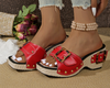 Happy™ ThickWedge: Stylish Square Toe Thick Wedge Sandals