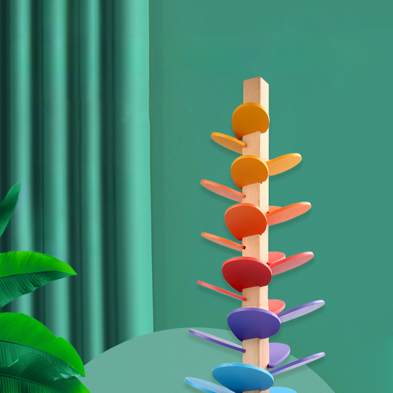 Kletshuts™ MarbleTower: Interactive Rainbow Marble Wooden Tower Kids Toy