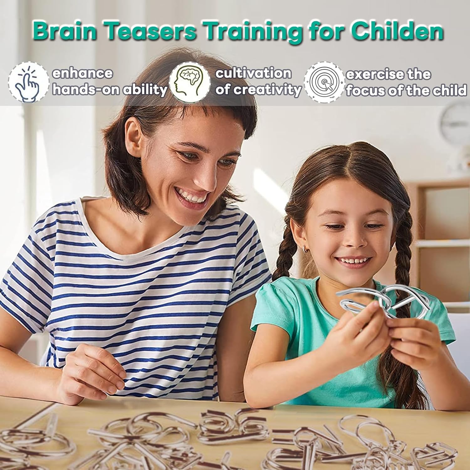 Kletshuts™ MetalPuzzles: Kids Brain Teasers Metal Puzzle Set