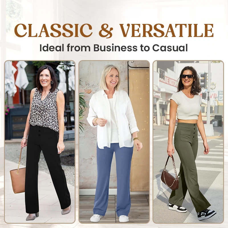 Icone™ FlexTrousers: High-Waisted All-Day Comfort Flexible Pants