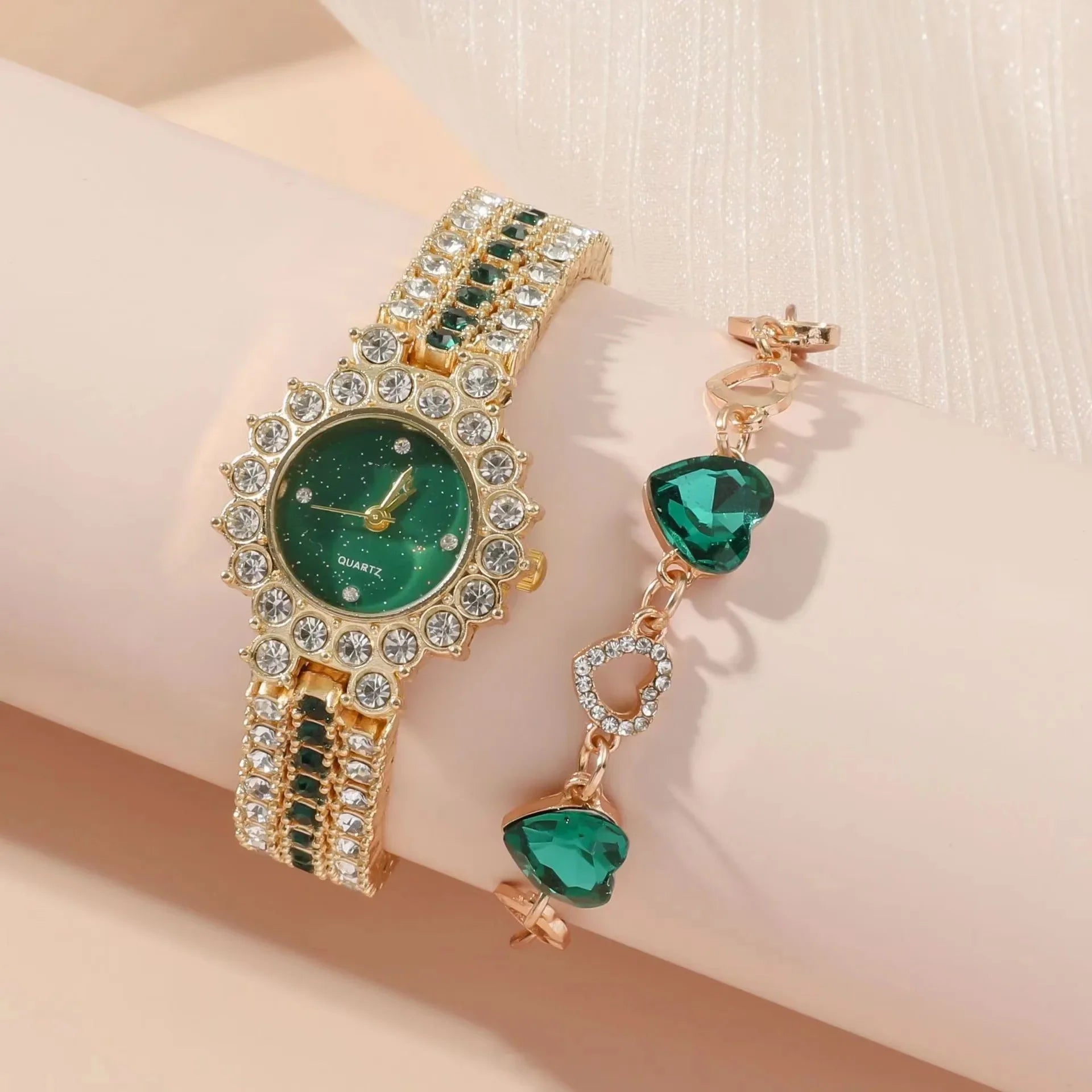 Jewelance™ JewelrySet: Fashion Luxury Emerald Green Jewelry Set Gift Box