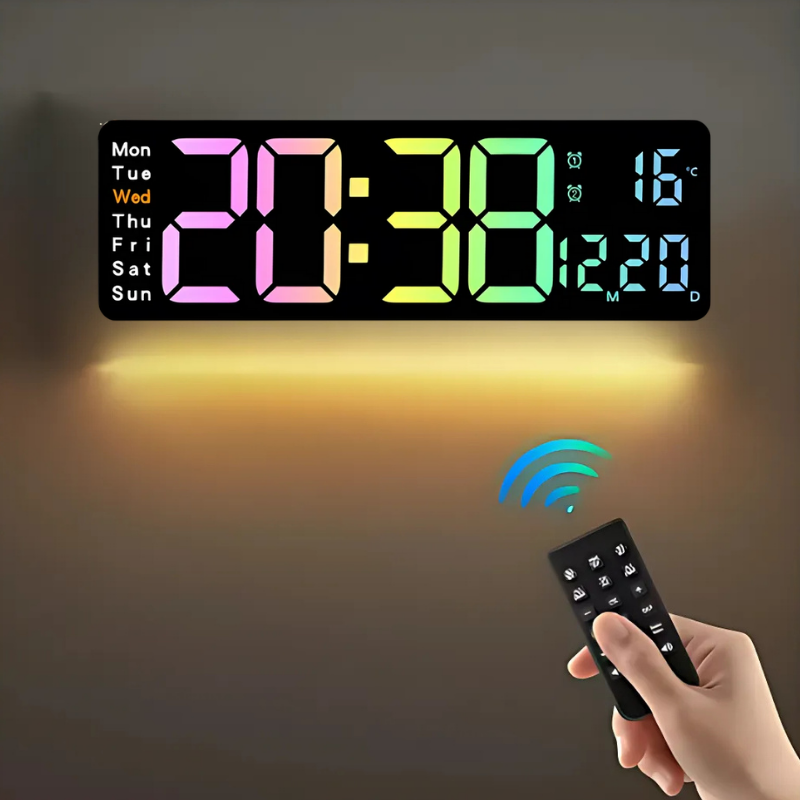 Globetrek° DigitalClock: Large LED Screen Display Digital Clock