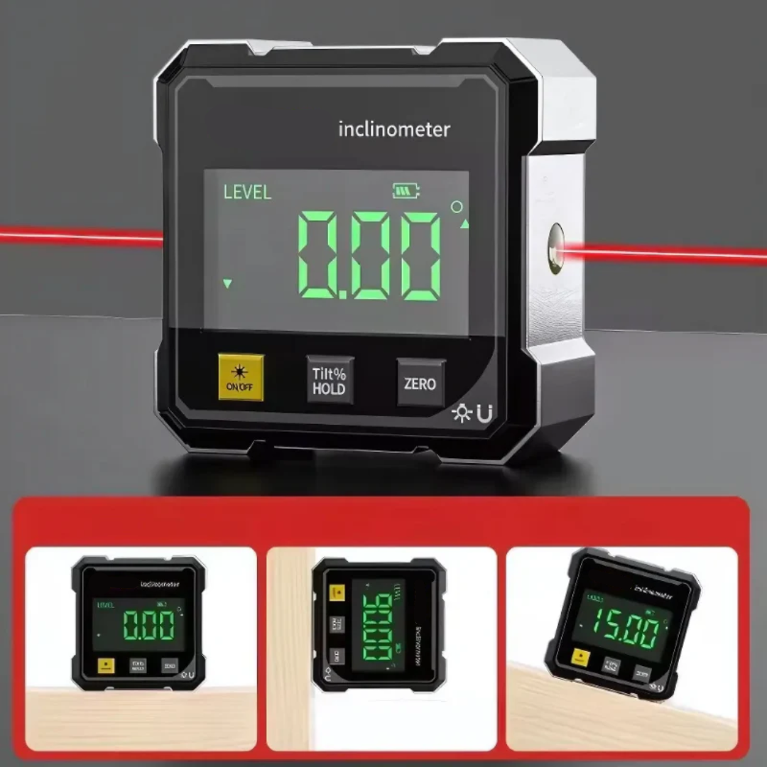 Globetrek° DigitalInclinometer: Digital Magnetic Sides Laser Inclinometer
