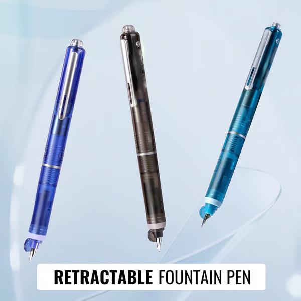 FountainPen - Retractable And Refillable Fountain Pen With Ink Cartridges