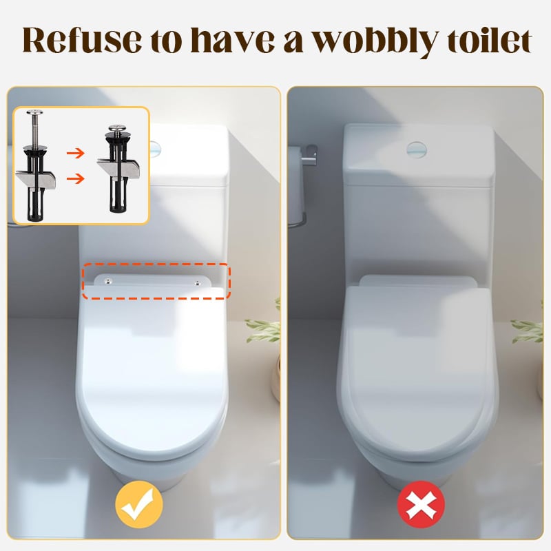 Globetrek° ToiletBolt 1+1 Set FREE: Heavy Duty Toilet Seat Locking Bolt And Screws Kit