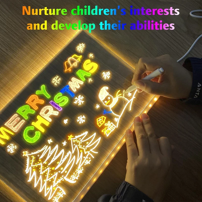 Kletshuts™ NoteBoard: LED Lamp Acrylic Note And Drawing Board