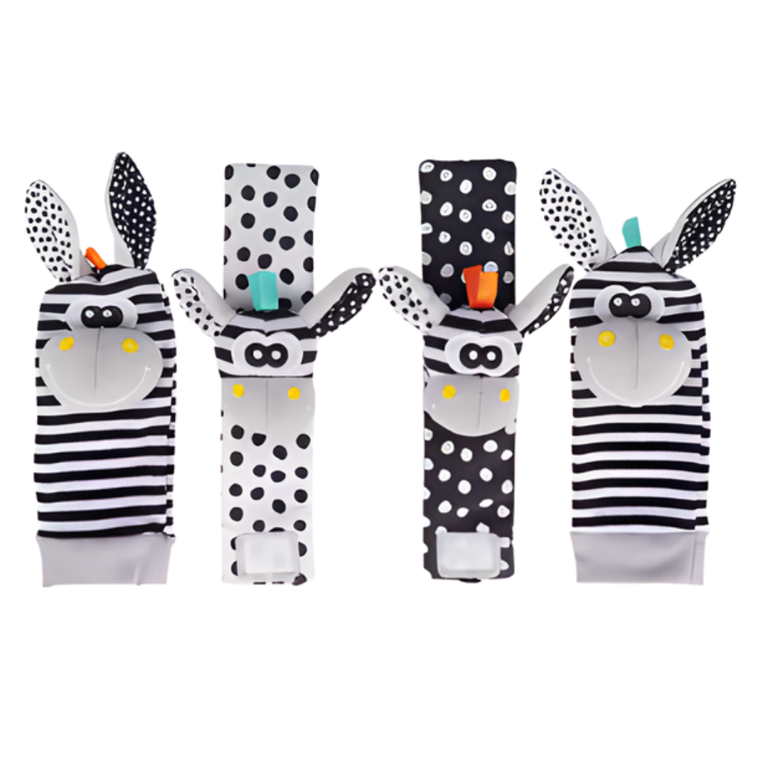Kletshuts™ RattleToy 1+1 FREE: Soft Animal Baby Wrist And Foot Socks Rattle Toy Set