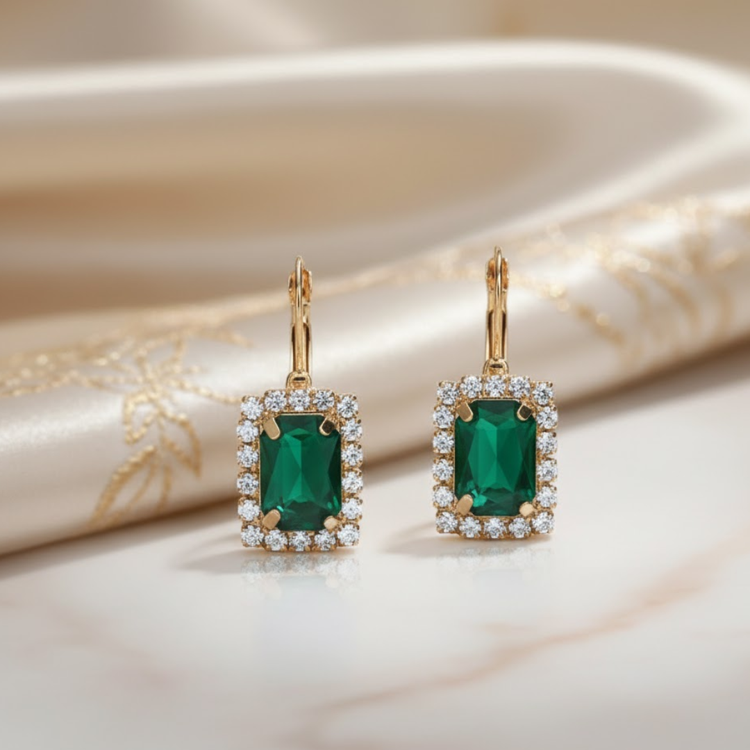 Jewelance™ JewelrySet: Fashion Luxury Emerald Green Jewelry Set Gift Box