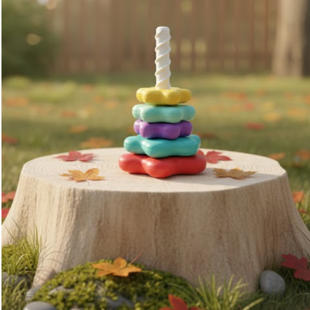Kletshuts™ StackingToy: Rainbow Tower Wheel Stacking Toy Sensory Learning