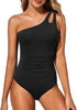 Icone™ StylishSwimsuit: Side Strap One Shoulder Style Curve Fit Swimsuit