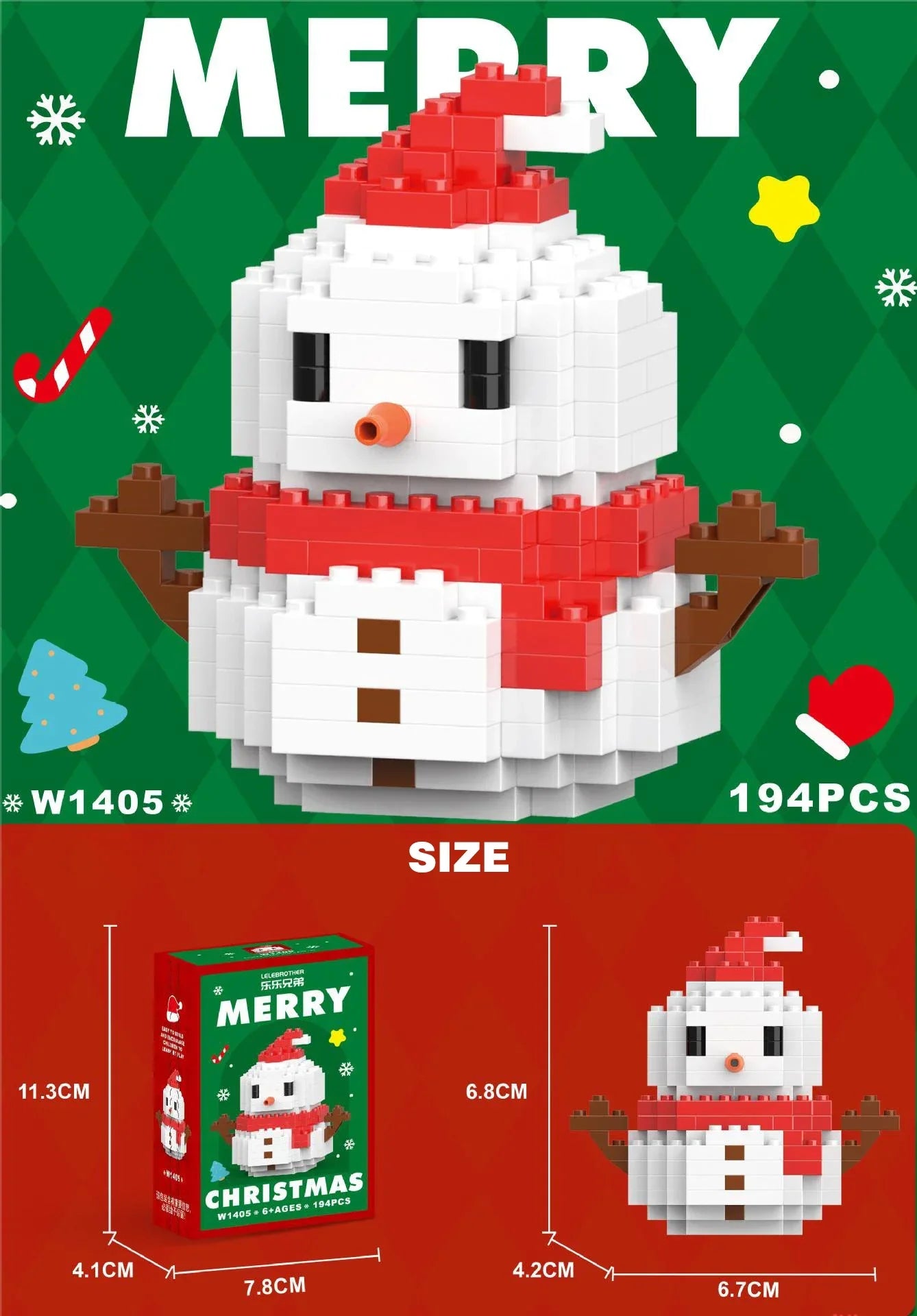 Kletshuts™ HolidayBlocks: Kids Creatives Micro Building Blocks Christmas Holiday Edition