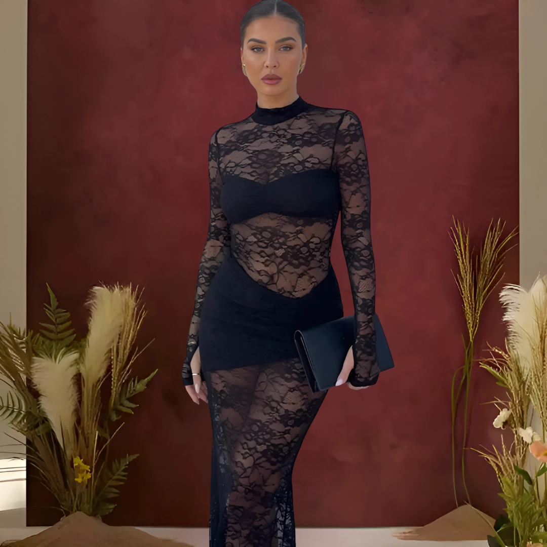 Icone™ LaceDress: Sexy Fit Comfortable Round Neck Lace Dress