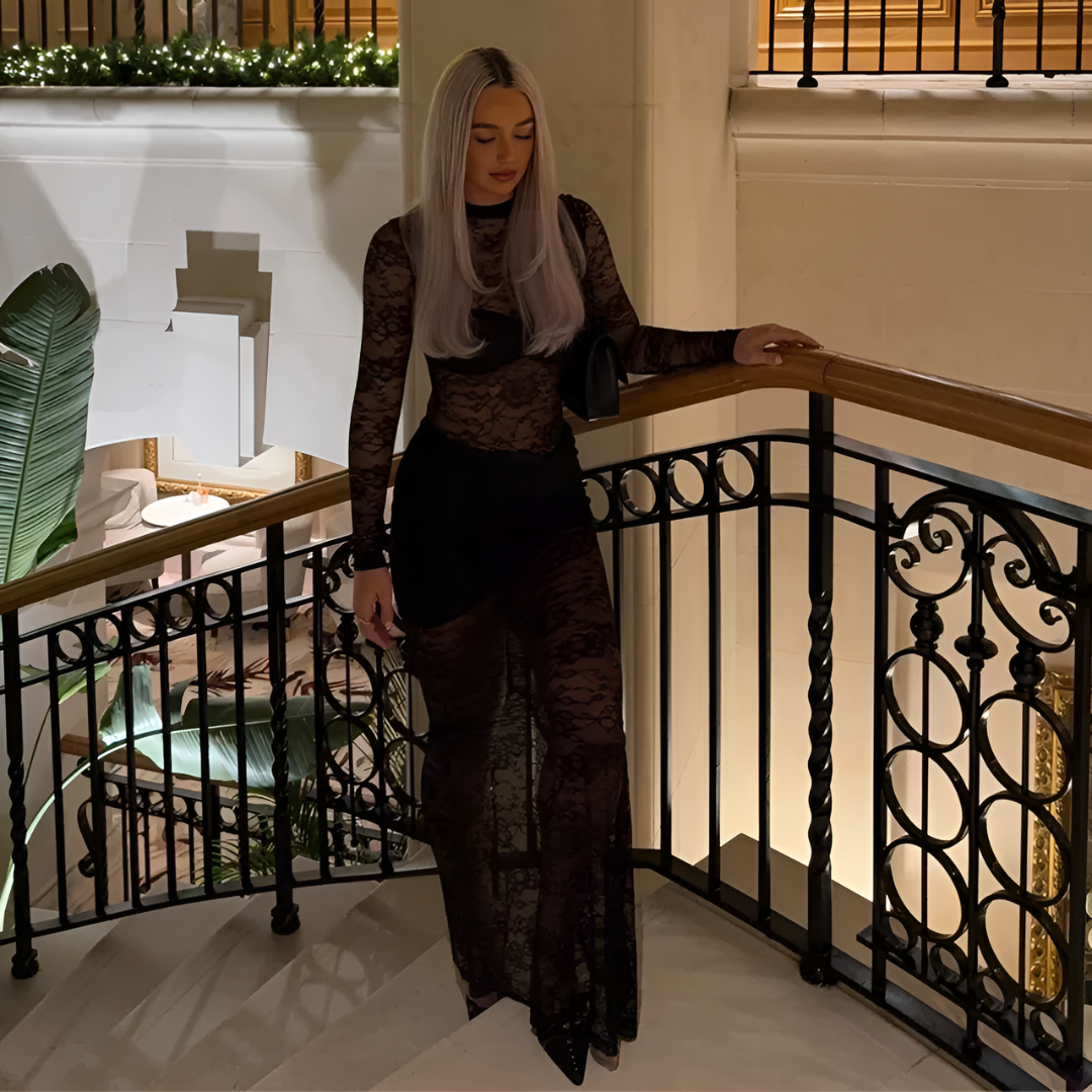 Icone™ LaceDress: Sexy Fit Comfortable Round Neck Lace Dress