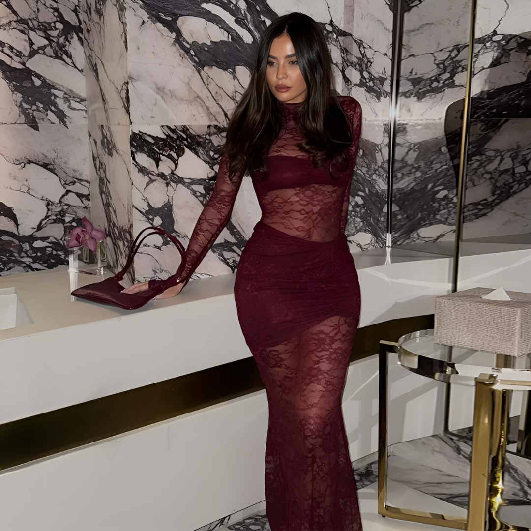 Icone™ LaceDress: Sexy Fit Comfortable Round Neck Lace Dress