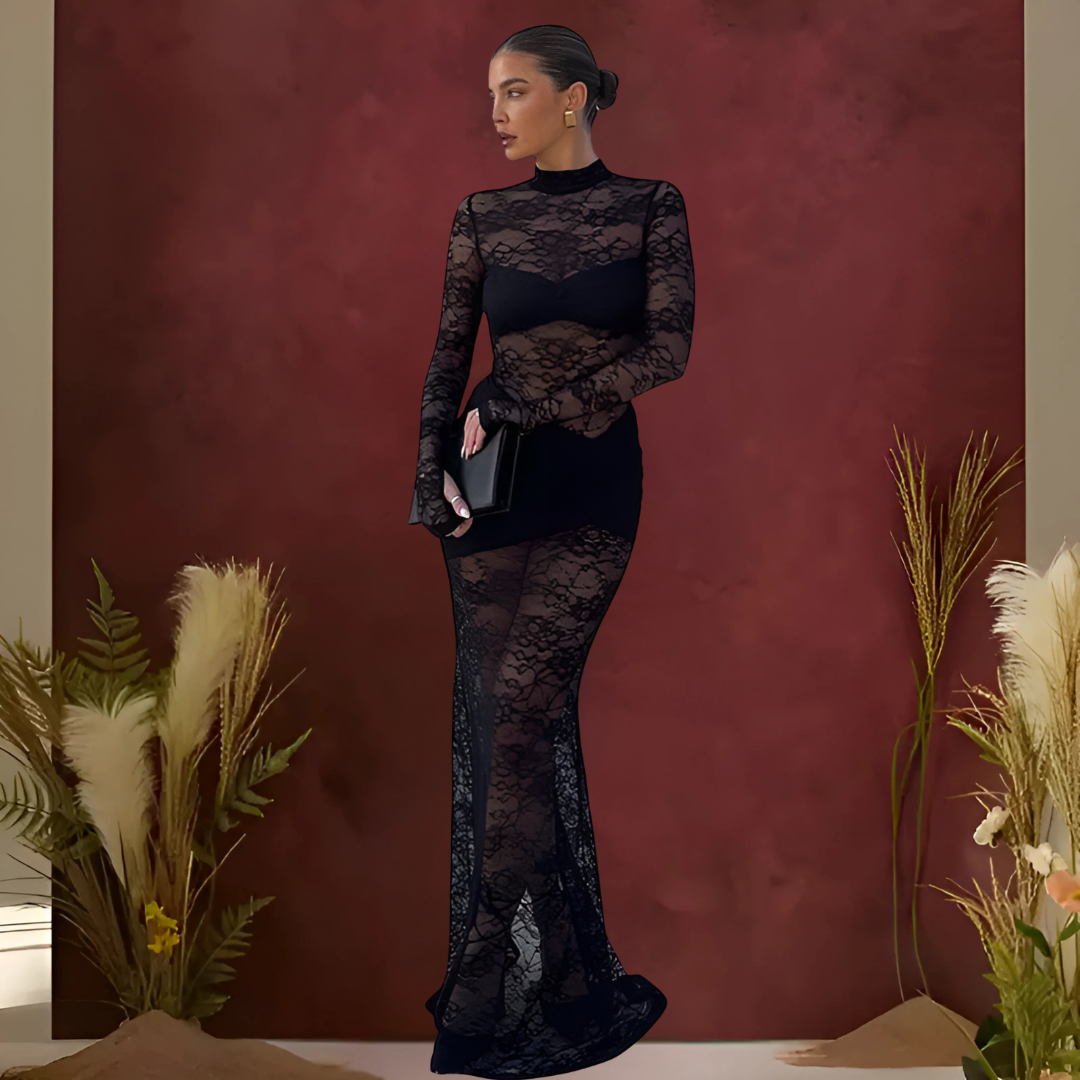 Icone™ LaceDress: Sexy Fit Comfortable Round Neck Lace Dress