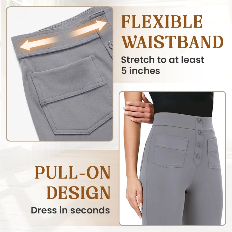 Icone™ FlexTrousers: High-Waisted All-Day Comfort Flexible Pants