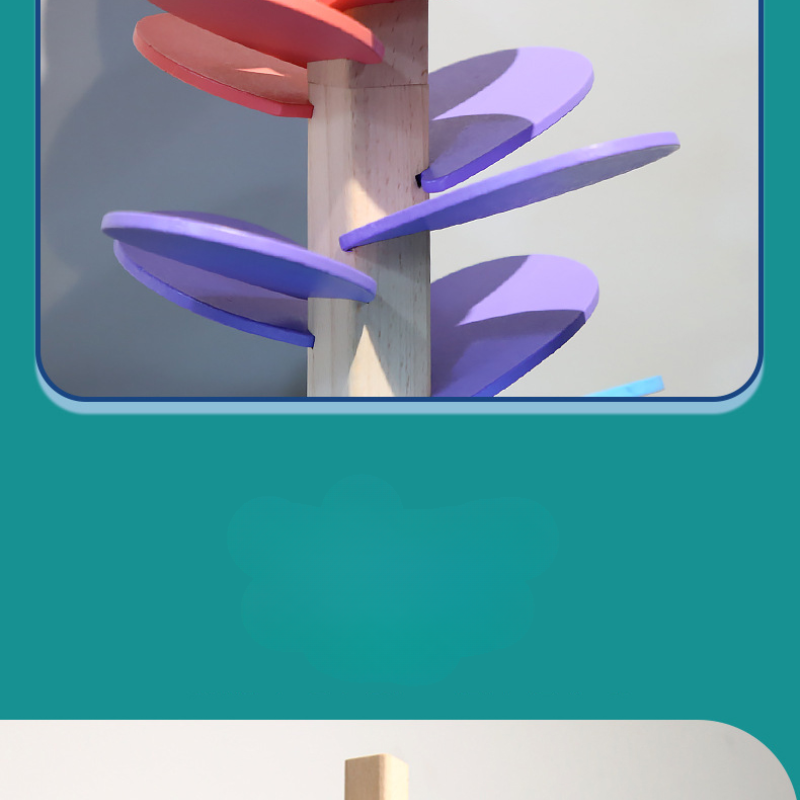 Kletshuts™ MarbleTower: Interactive Rainbow Marble Wooden Tower Kids Toy