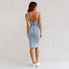 Icone™ DenimDress: Denim Fit Dress With Slit And Adjustable Strap