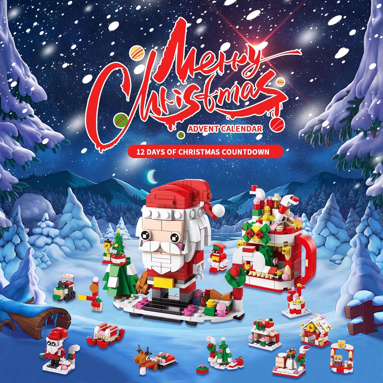 ChristmasBlocks: Christmas Advent Calendar Building Blocks Set