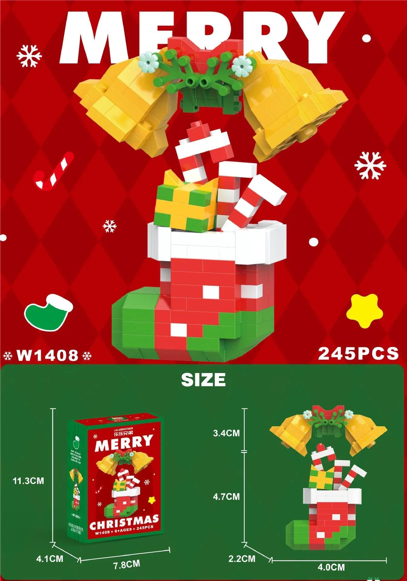 Kletshuts™ HolidayBlocks: Kids Creatives Micro Building Blocks Christmas Holiday Edition