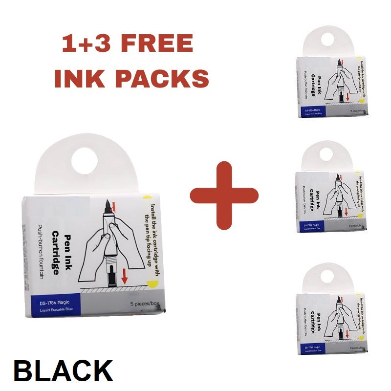 FountainPen - Retractable And Refillable Fountain Pen With Ink Cartridges