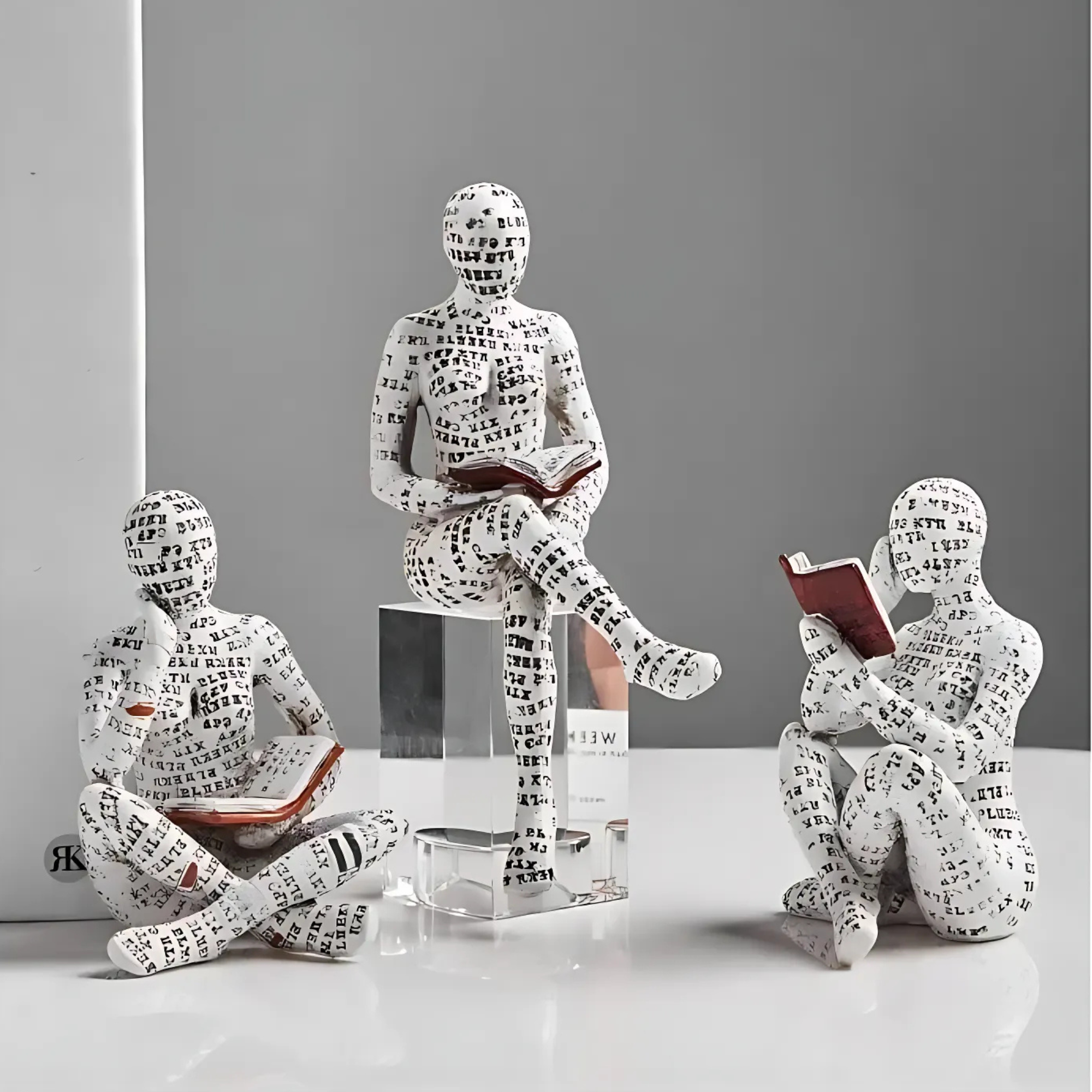 ReaderDecor 1+1 FREE: Reading Figure Decor For Desk And Shelf Display