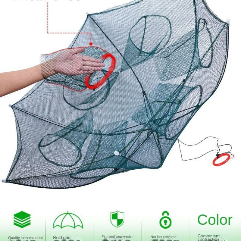 FishTrap - Portable Easy Setup Multi-Entry Foldable Fishing Net Trap ...