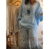 Icone™ LooseSet - Loose Longsleeved Blouse And Floral Pants Set For Women