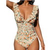 Icone™ ElegantSwimsuit: Elegant Pleated Design V-Neck Tummy Control Swimsuit