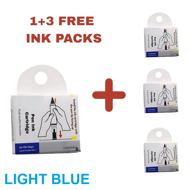 FountainPen - Retractable And Refillable Fountain Pen With Ink Cartridges