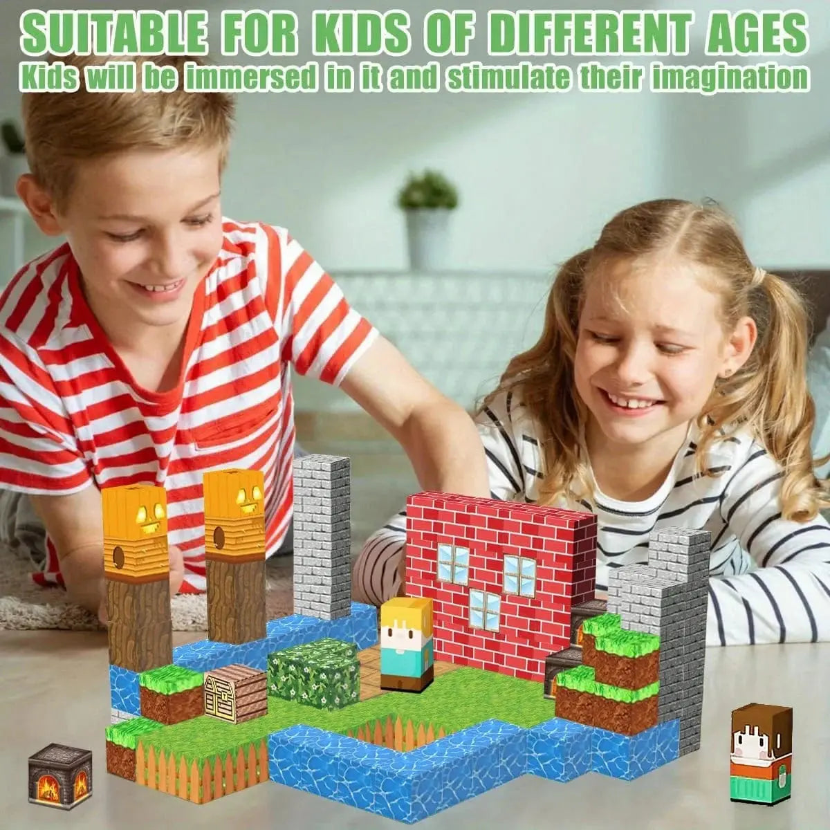 Kletshuts™ MagneticBlocks: Creative Magnetic Blocks Tile Builder Set ...