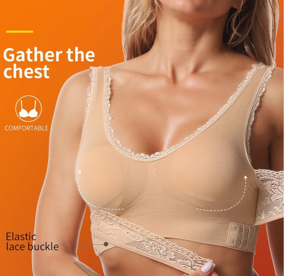 Icone™ LaceBra: Wire Free Front Cross Lace Lift Bra