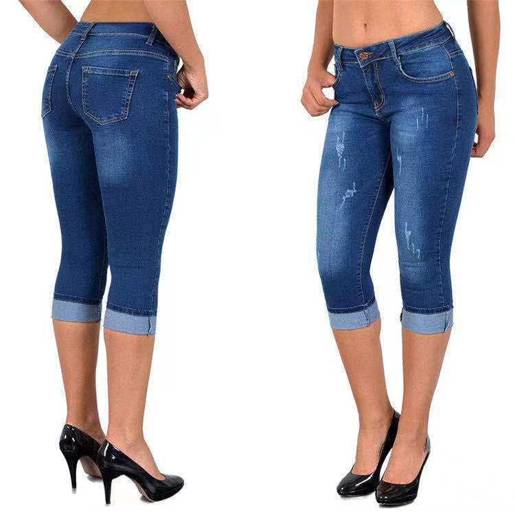 Icone™ KneeDenim: Stretchable Stylish Knee Length Denim Pants