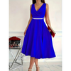 Icone™ ElegantDress: V-Neck Women's Elegant Dress With Belt