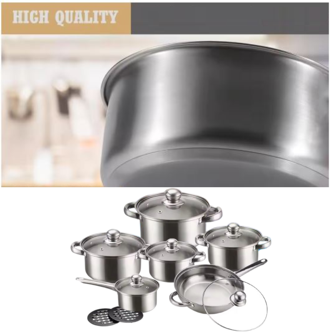 Globetrek° CookingSet: 12 Pieces Stainless Steel Cookware Set