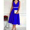 Icone™ ElegantDress: V-Neck Women's Elegant Dress With Belt