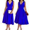 Icone™ ElegantDress: V-Neck Women's Elegant Dress With Belt