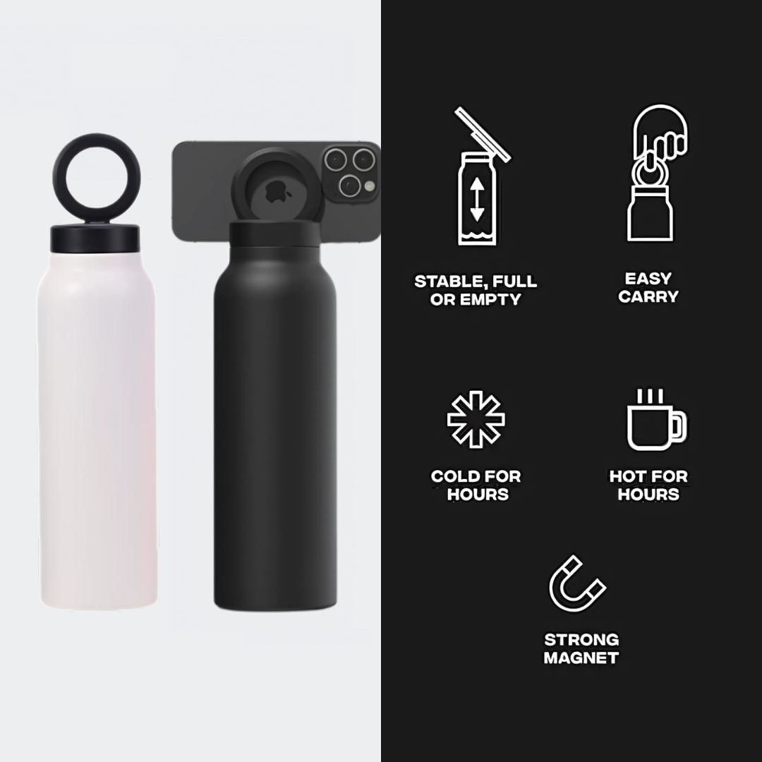 Holder360° MagneticBottle: Magnetic Water Bottle Phone Holder