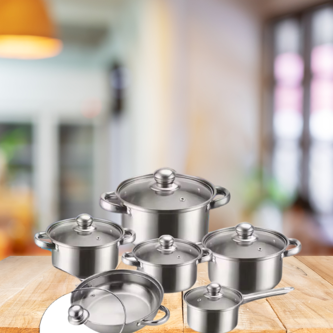 Globetrek° CookingSet: 12 Pieces Stainless Steel Cookware Set