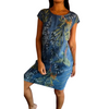 Icone™ CasualDress: Nature Print Round Neck Casual Dress