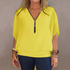 Icone™ LooseBlouse: Comfortable Zip-Up V-Neckline Loose Blouse For Women
