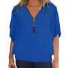 Icone™ LooseBlouse: Comfortable Zip-Up V-Neckline Loose Blouse For Women