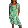 Icone™ CasualDress: Nature Print Round Neck Casual Dress