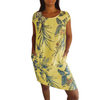 Icone™ CasualDress: Nature Print Round Neck Casual Dress