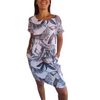 Icone™ CasualDress: Nature Print Round Neck Casual Dress