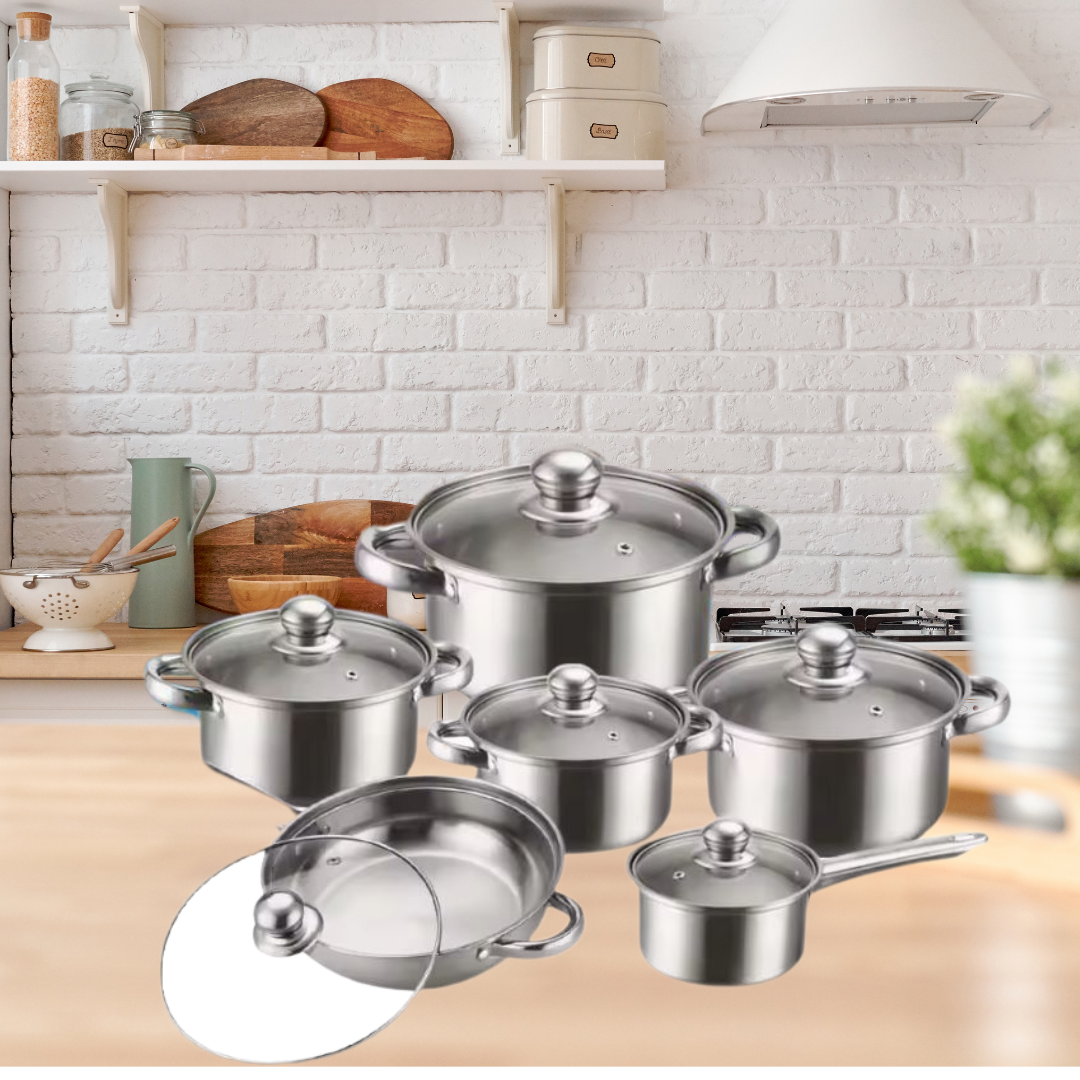 Globetrek° CookingSet: 12 Pieces Stainless Steel Cookware Set